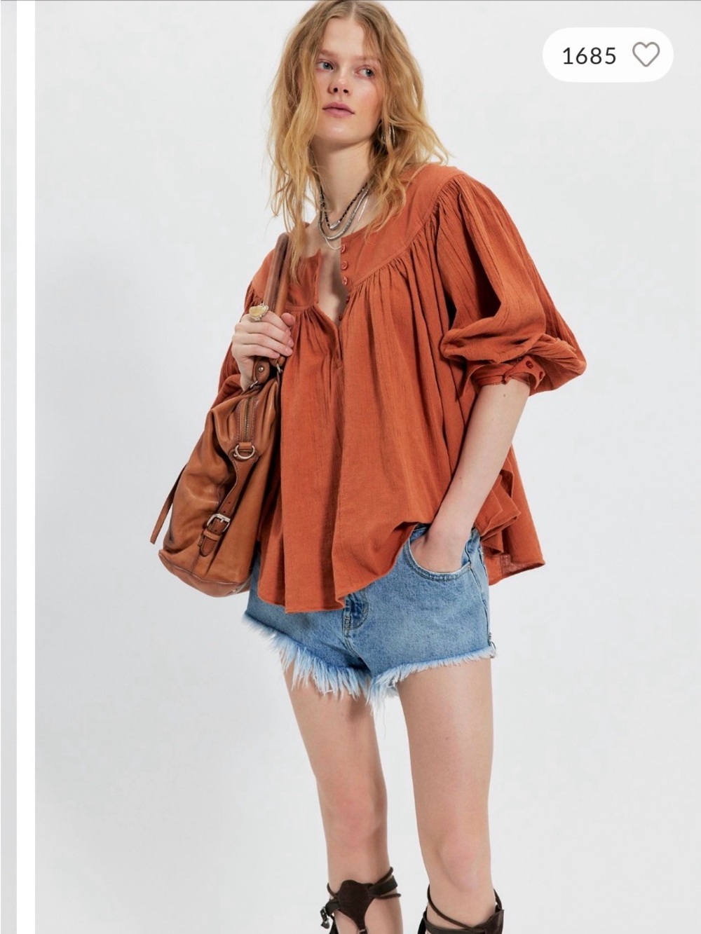 Free People| Overized Peasant top| Small | NWT